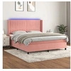 Image de Boxspring met matras en LED fluweel roze 180x200 cm3139702