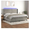 Image de Boxspring met matras en LED fluweel lichtgrijs 200x200 cm3139703