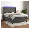 Image de Boxspring met matras en LED fluweel donkergrijs 140x190 cm3139740