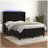 Image de Boxspring met matras en LED fluweel zwart 140x190 cm3139741