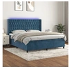 Image de Boxspring met matras en LED fluweel donkerblauw 160x200 cm3139755