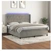 Image de Boxspring met matras en LED fluweel lichtgrijs 180x200 cm3139757