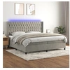 Image de Boxspring met matras en LED fluweel lichtgrijs 200x200 cm3139763
