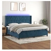 Image de Boxspring met matras en LED fluweel donkerblauw 200x200 cm3139767