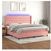 Image de Boxspring met matras en LED fluweel roze 200x200 cm3139768