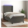 Image de Boxspring met matras en LED fluweel donkergrijs 100x200 cm3139788
