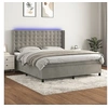 Image de Boxspring met matras en LED fluweel lichtgrijs 160x200 cm3139811