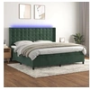Image de Boxspring met matras en LED fluweel donkergroen 200x200 cm3139826