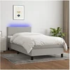 Image de Boxspring met matras en LED stof lichtgrijs 80x200 cm3132949