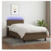 Image de Boxspring met matras en LED stof donkerbruin 80x200 cm3132952