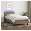 Image de Boxspring met matras en LED stof taupe 80x200 cm3132969