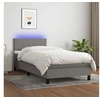 Image de Boxspring met matras en LED stof donkergrijs 100x200 cm3132974