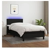 Image de Boxspring met matras en LED stof zwart 100x200 cm 3132975
