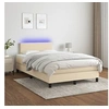 Image de Boxspring met matras en LED stof cràmekleurig 120x200 cm3132986