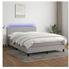 Image de Boxspring met matras en LED stof lichtgrijs 140x190 cm3132989