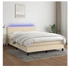Image de Boxspring met matras en LED stof cràmekleurig 140x190 cm3132994