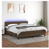 Image de Boxspring met matras en LED stof donkerbruin 160x200 cm3133008