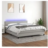 Image de Boxspring met matras en LED stof lichtgrijs 180x200 cm3133013