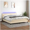 Image de Boxspring met matras en LED stof cràmekleurig 180x200 cm3133018