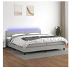 Image de Boxspring met matras en LED stof lichtgrijs 200x200 cm3133021