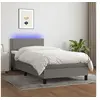 Image de Boxspring met matras en LED stof donkergrijs 90x190 cm3133038