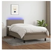 Image de Boxspring met matras en LED stof taupe 80x200 cm3133049