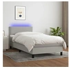 Image de Boxspring met matras en LED stof lichtgrijs 100x200 cm3133053