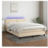 Image de Boxspring met matras en LED stof cràmekleurig 140x190 cm3133074