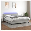 Image de Boxspring met matras en LED stof lichtgrijs 180x200 cm3133093