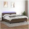 Image de Boxspring met matras en LED stof donkerbruin 180x200 cm3133096