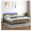 Image de Boxspring met matras en LED stof taupe 180x200 cm3133097