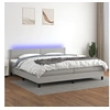 Image de Boxspring met matras en LED stof lichtgrijs 200x200 cm3133101