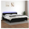 Image de Boxspring met matras en LED stof zwart 200x200 cm3133103
