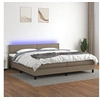 Image de Boxspring met matras en LED stof taupe 200x200 cm3133105