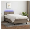 Image de Boxspring met matras en LED stof taupe 90x190 cm3133121