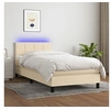 Image de Boxspring met matras en LED stof cràmekleurig 80x200 cm3133130