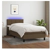 Image de Boxspring met matras en LED stof donkerbruin 100x200 cm3133136