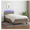 Image de Boxspring met matras en LED stof taupe 100x200 cm3133137