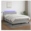 Image de Boxspring met matras en LED stof lichtgrijs 140x190 cm3133149