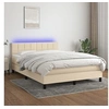 Image de Boxspring met matras en LED stof cràmekleurig 140x190 cm3133154