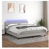 Image de Boxspring met matras en LED stof lichtgrijs 160x200 cm3133165
