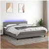 Image de Boxspring met matras en LED stof donkergrijs 160x200 cm 3133166