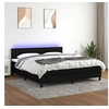 Image de Boxspring met matras en LED stof zwart 160x200 cm3133167
