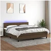 Image de Boxspring met matras en LED stof donkerbruin 160x200 cm3133168