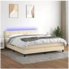 Image de Boxspring met matras en LED stof cràmekleurig 160x200 cm3133170