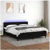 Image de Boxspring met matras en LED stof zwart 180x200 cm3133175