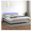 Image de Boxspring met matras en LED stof lichtgrijs 200x200 cm3133181