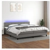 Image de Boxspring met matras en LED stof donkergrijs 200x200 cm3133182