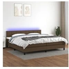 Image de Boxspring met matras en LED stof donkerbruin 200x200 cm3133184