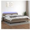 Image de Boxspring met matras en LED stof taupe 200x200 cm3133185